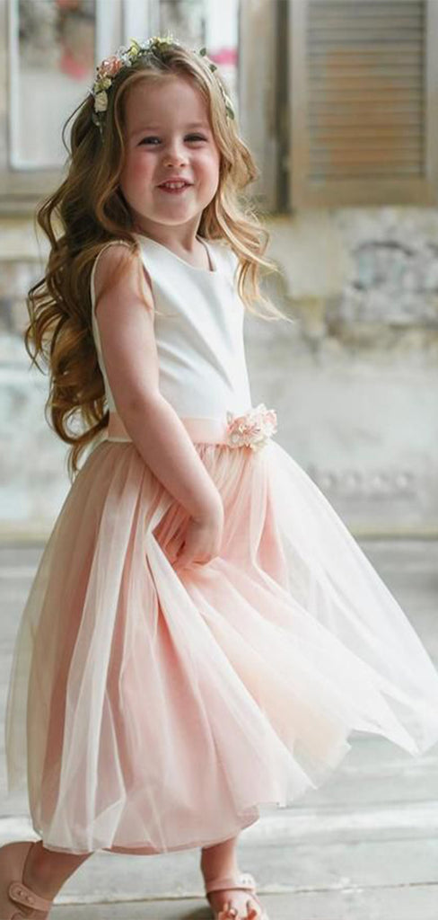 Lovely Round The Neck Straps Cheap Flower Girl Dresses, Princess Dresses CPF62