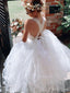 Elegant Straps Sleeveless Applique Cheap Flower Girl Dresses, Princess Dresses CPF63