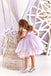 Cute Purple Round The Neck Cap Shoulder Sleeveless Cheap Flower Girl Dresses, Princess Dresses CPF64