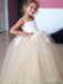 Lovely Spaghetti Straps Square Sleeveless Applique Cheap Flower Girl Dresses, Princess Dresses CPF70