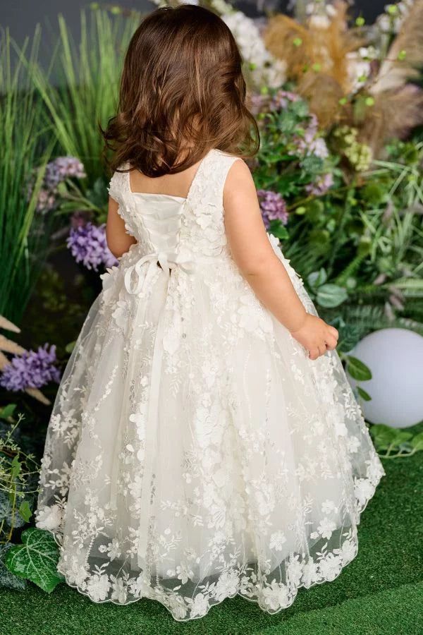 Cute Round The Neck Sleeveless Lace Cheap Flower Girl Dresses, Princess Dresses CPF81