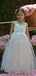 Elegant Round The Neck Sleeveless With Train Applique Cheap Flower Girl Dresses, Princess Dresses CPF82