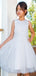 Simple Straps Round The Neck Sleeveless Sequin Cheap Flower Girl Dresses, Princess Dresses CPF87