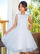 Simple Straps Round The Neck Sleeveless Sequin Cheap Flower Girl Dresses, Princess Dresses CPF87