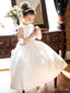 Simple Straps Round The Neck Sleeveless Cheap Flower Girl Dresses, Princess Dresses CPF88