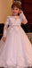 Lovely Ball Gown Full Sleeve Applique Cheap Flower Girl Dresses, Princess Dresses CPF89