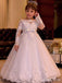 Lovely Ball Gown Full Sleeve Applique Cheap Flower Girl Dresses, Princess Dresses CPF89