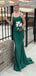 Gorgeous Emerald Green Mermaid Scoop Spaghetti Straps With Trailing Sequin Maxi Long Party Prom Gowns,Evening Dresses,FM37