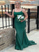 Gorgeous Emerald Green Mermaid Scoop Spaghetti Straps With Trailing Sequin Maxi Long Party Prom Gowns,Evening Dresses,FM37