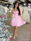 Elegant Pink Straps Sleeveless Popular Short Homecoming Prom Dress, CPH97