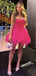 Elegant Pink Sweetheart Sleeveless Ruffle Popular Short Homecoming Prom Dress, CPH98