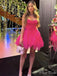 Elegant Pink Sweetheart Sleeveless Ruffle Popular Short Homecoming Prom Dress, CPH98