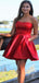 Sexy Red Strapless Sleeveless Popular Short Homecoming Prom Dress, CPH102