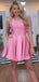 Elegant Pink Jewel Sleeveless Popular Short Homecoming Prom Dress, CPH104