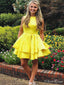 Elegant Yellow Jewel Straps Sleeveless Popular Short Homecoming Prom Dress, CPH106