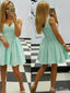 Elegant Green Straps V Neck Sleeveless Popular Short Homecoming Prom Dress, CPH109