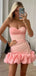 Gorgeous Pink Spaghetti Straps Sweetheart Sleeveless Popular Short Homecoming Prom Dress, CPH139