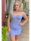 Charming Lilac Sweetheart Sleeveless Lace Popular Short Homecoming Prom Dress, CPH165