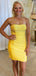 Sexy Yellow Strapless Sleeveless Sequin Popular Short Homecoming Prom Dress, CPH196