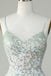 Gorgeous Light Green Spaghetti Straps V Neck Applique Sleeveless Popular Lace Short Homecoming Prom Dress, CPH233