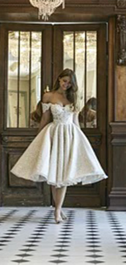 Gorgeous Sweetheart Off Shoulder Applique Sequin Popular Short Homecoming Prom Dress, CPH31