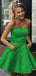 Charming Light Green Strapless Sleeveless Popular Short Homecoming Prom Dress, CPH34