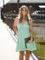 Elegant Green Spaghetti Straps V Neck Sleeveless Popular Short Homecoming Prom Dress, CPH54