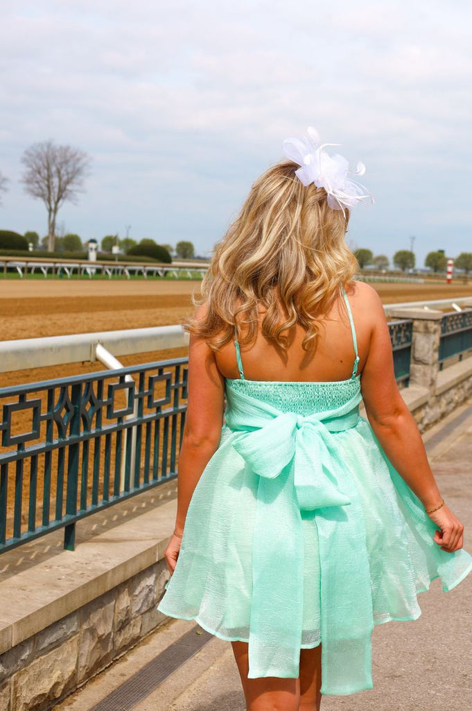 Simple Mint Green Spaghetti Straps Square Sleeveless Popular Short Homecoming Prom Dress, CPH56