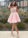 Charming Pink Sweetheart Sleeveless Lace Popular Short Homecoming Prom Dress, CPH59