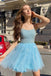 Elegant Spaghetti Straps Sleeveless Sequin Popular Short Homecoming Prom Dress, CPH69