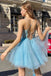 Elegant Spaghetti Straps Sleeveless Sequin Popular Short Homecoming Prom Dress, CPH69