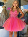 Elegant Straps V Neck Sleeveless Applique Popular Short Homecoming Prom Dress, CPH74