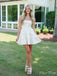 Simple White Strapless Sleeveless Popular Short Homecoming Prom Dress, CPH78