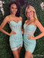 Gorgeous Green Mermaid Sweetheart Sleeveless Lace Popular Short Homecoming Prom Dress, CPH83