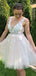 Gorgeous Straps V Neck Sleeveless Applique Popular Short Homecoming Prom Dress, CPH86