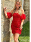 Charming Red Mermaid Sweetheart Sleeveless Lace Popular Short Homecoming Prom Dress, CPH89