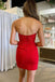 Sexy Red Mermaid Sweetheart Sleeveless Lace Popular Short Homecoming Prom Dress, CPH90