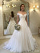 Elegant Off Shoulder Tulle Bridal Long Wedding Dresses, CPD005