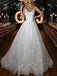 Shiny V Neck Spaghetti Straps Sequin Popular Long Bridal Dress, Wedding Dresses, CPD078