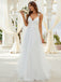 Romantic Spaghetti Straps V Neck Applique Popular Long Bridal Dress, Wedding Dresses, CPD083