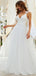 Romantic Spaghetti Straps V Neck Applique Popular Long Bridal Dress, Wedding Dresses, CPD083