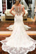 Sexy Mermaid Cap Shoulder Illusion Lace Popular Long Bridal Dress, Wedding Dresses, CPD089