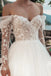 Sexy V Neck Full Sleeve Lace Applique Popular Bridal Long Wedding Dresses, CPD011