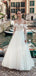 Sexy V Neck Full Sleeve Lace Applique Popular Bridal Long Wedding Dresses, CPD011