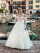 Sexy V Neck Full Sleeve Lace Applique Popular Bridal Long Wedding Dresses, CPD011