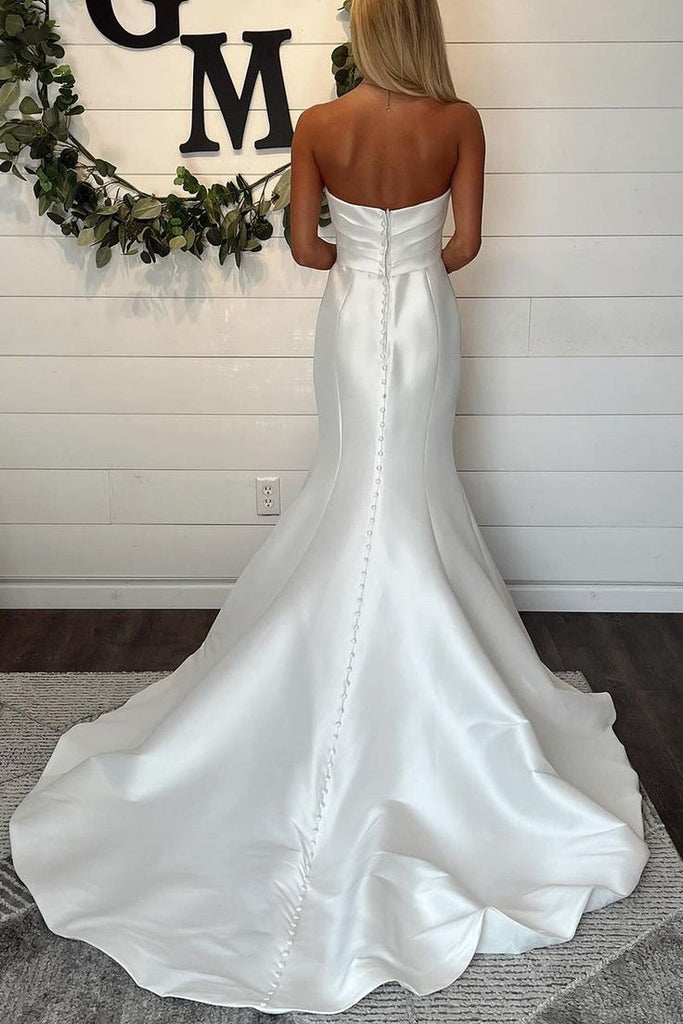 Elegant Mermaid Sweetheart Sleeveless With Trailing Popular Long Bridal Dress, Wedding Dresses, CPD096