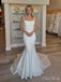 Elegant Mermaid Spaghetti Straps Sleeveless With Trailing Popular Long Bridal Dress, Wedding Dresses, CPD097