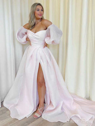 Romantic Sweetheart Sleeveless Side Slit Popular Long Bridal Dress, Wedding Dresses, CPD182