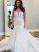 Romantic Sweetheart Sleeveless With Train Lace Popular Long Bridal Dress, Wedding Dresses, CPD119