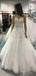 Elegant Strapless Rhinestone Lace Applique Popular Bridal Long Wedding Dresses, CPD014